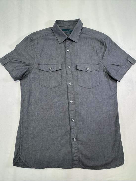 Perry Ellis Other - Perry Ellis Men's Short Sleeve Button-Down Shirt in Charcoal Gray